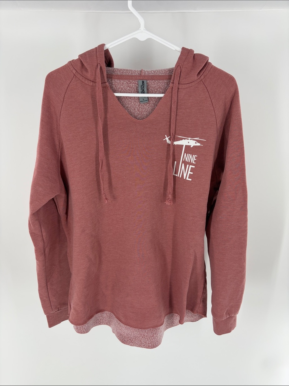 Nine Line Women's V-Neck Hoodie Sweater in Dusty Rose